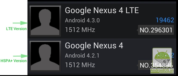 Xác nhận Nexus 4 LTE và Android 4.3 1