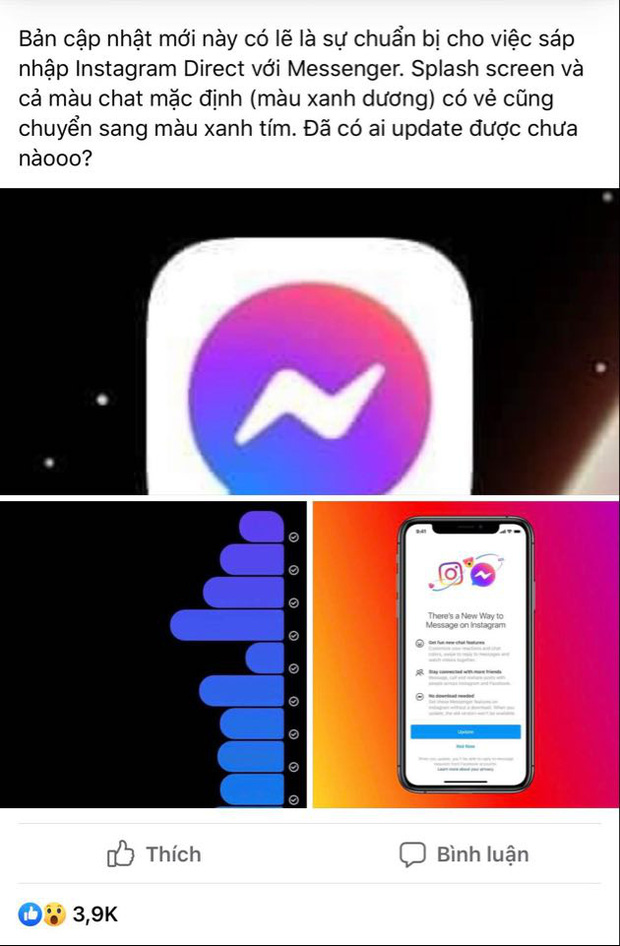 Facebook và Instagram chuẩn bị gộp chung tin nhắn, Messenger có màu mới - Ảnh 2.
