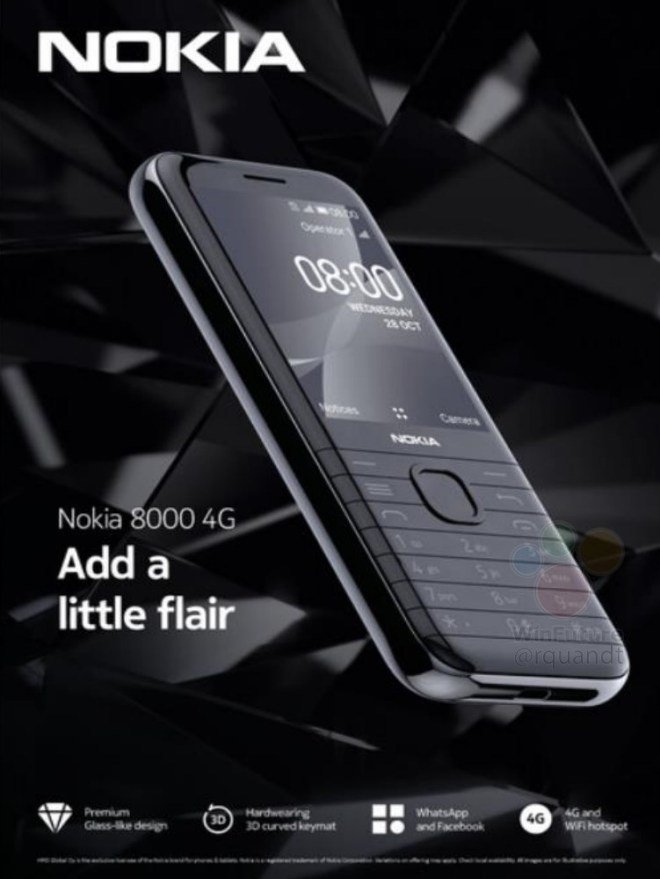 Nokia 8000 4G lộ poster quảng cáo, không phải điện thoại nắp trượt? [HOT]