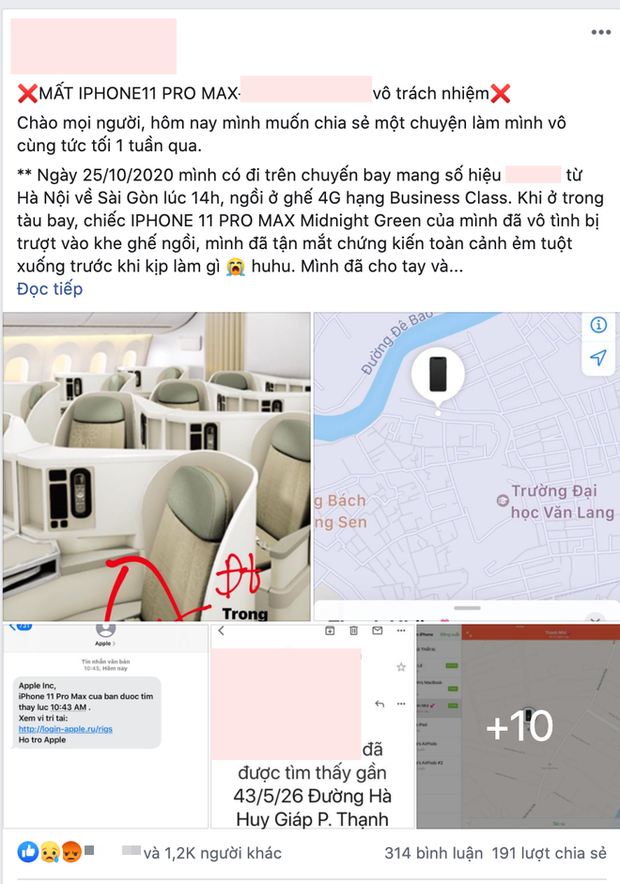  BIẾN CĂNG: Khách hạng thương gia tố mất iPhone Pro Max trên máy bay, dùng tính năng Find My Phone thì truy ra đang ở tận... Quận 12? - Ảnh 1.