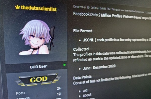 Thêm 2 triệu dữ liệu Facebook người Việt bị lộ lọt trên diễn đàn R.Forum đợt này