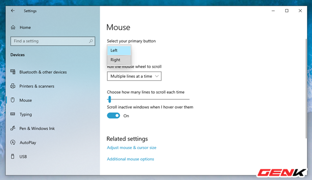 Cách thiết lập cách sử dụng chuột cho người thuận tay trái trên Windows 10 - Ảnh 4.
