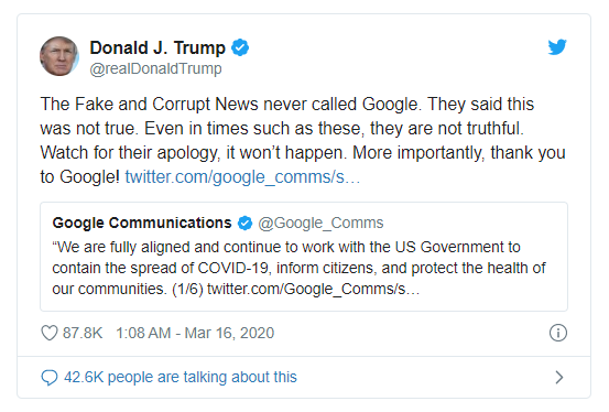 CEO Google phải gọi điện cho tổng thống Donald Trump để xin lỗi - Ảnh 2.