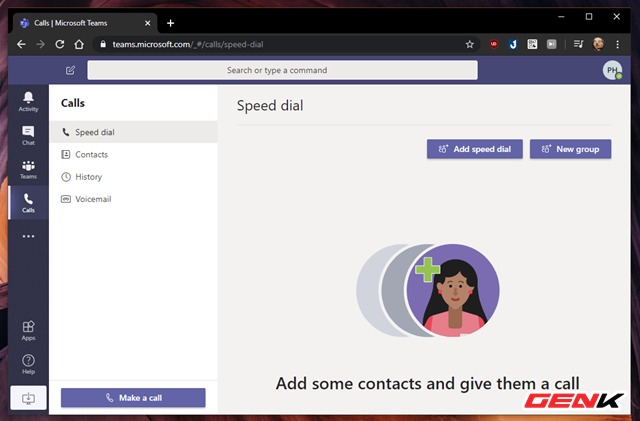 Ngoài ra, Microsoft Teams còn hỗ trợ người dùng tính năng cuộc gọi video, thoại đến các liên lạc cụ thể có sử dụng dịch vụ hoặc số điện thoại cố định.