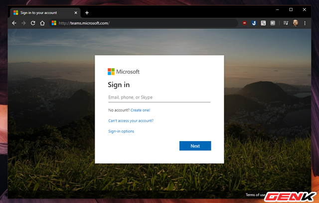 Để bắt đầu sử dụng Microsoft Teams, bạn hãy truy cập vào trang web của dịch vụ tại