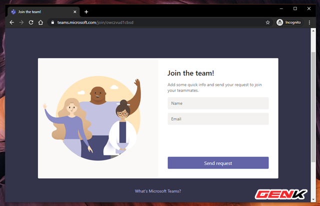 Nhập thông tin và nhấn