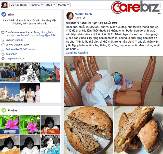 Status của bà Kinh Hạnh kể về vụ việc.