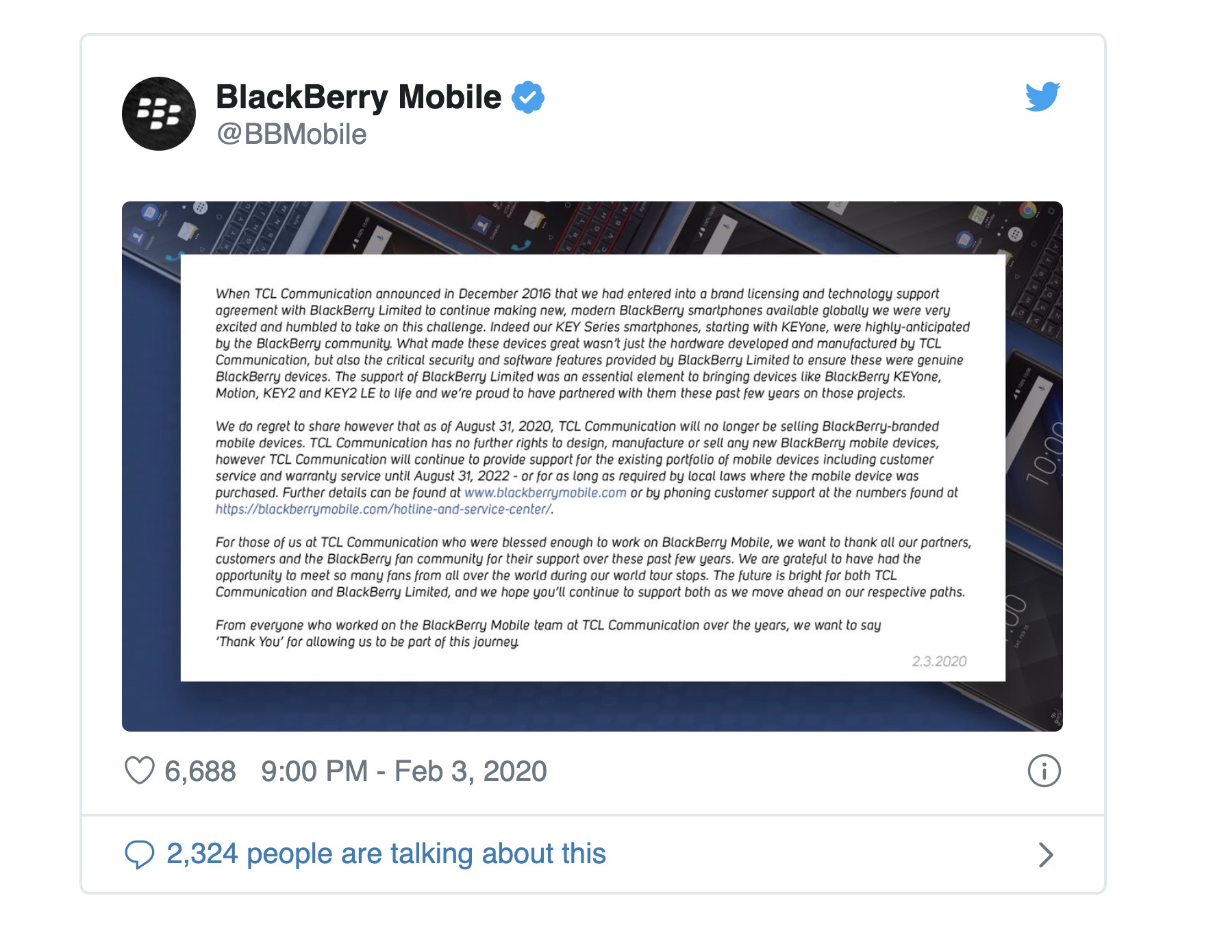 Will blackberry still work in 2022?