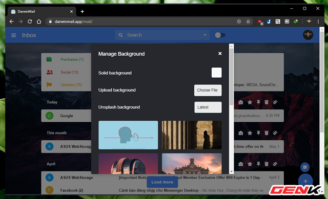 Khoác “áo” mới cho Gmail với bộ giao diện cực đẹp đến từ Darwin Mail - Ảnh 6.