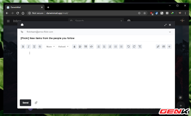 Giao diện soạn mail.