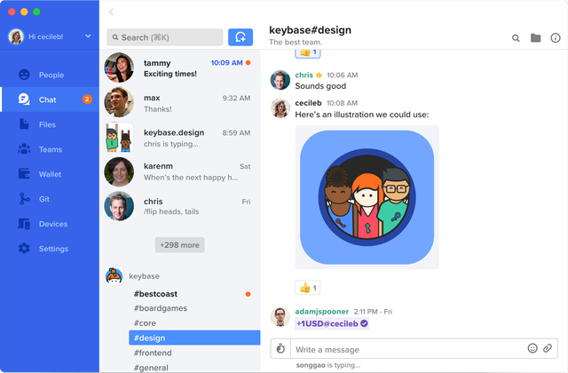 in zoom keybase app kept chat