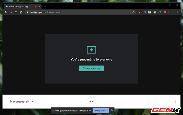 Cách chia sẻ nhanh màn hình duyệt web bằng Google Meet - Ảnh 7.