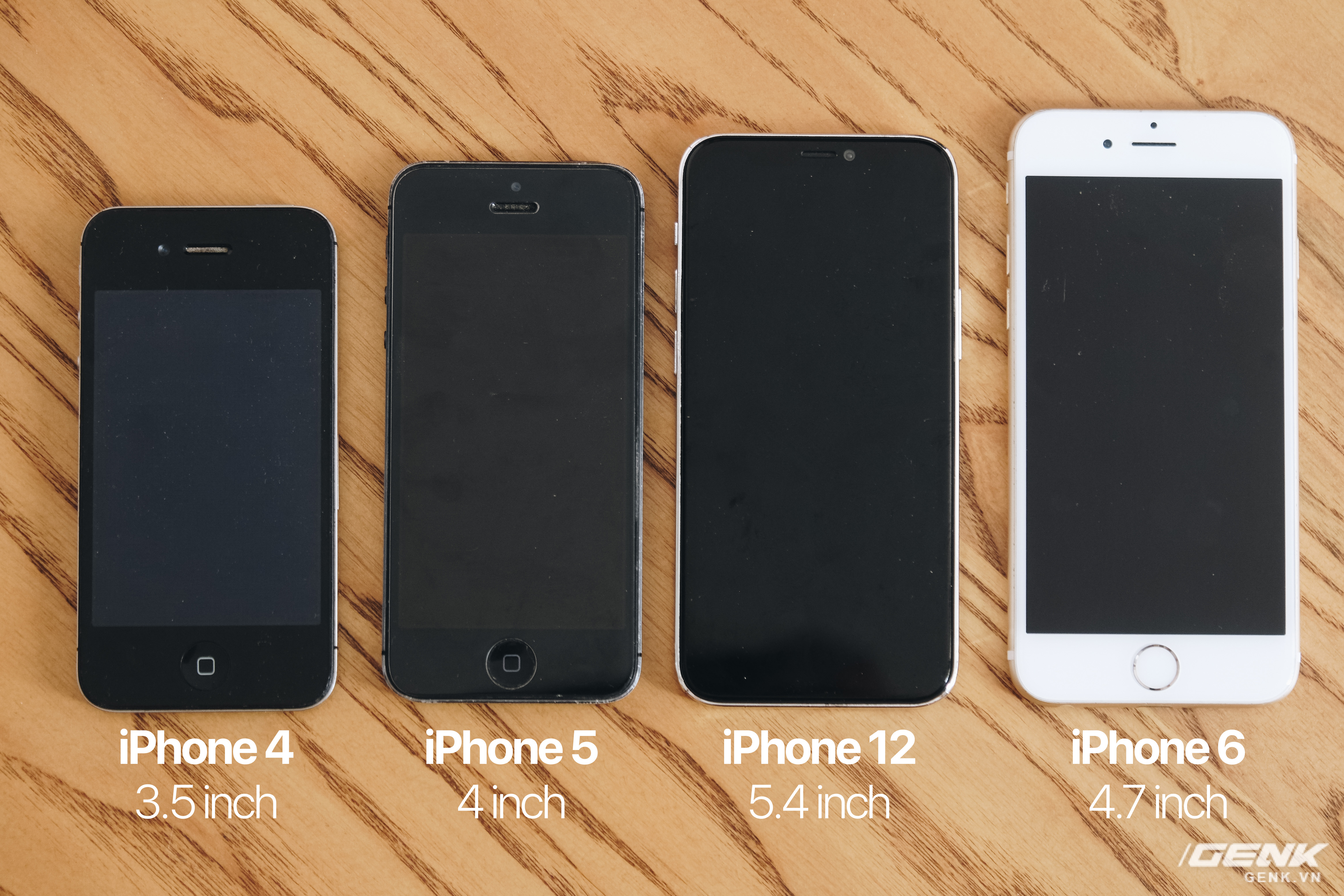 So sánh iPhone 12  inch với iPhone 4, iPhone 5 và iPhone 6: Chiếc iPhone  nhỏ gọn đáng để chờ đợi - Blogs các sản phẩm công nghệ 