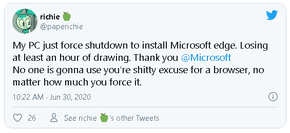 Người dùng tức điên với Microsoft, vì bị ép buộc cài đặt trình duyệt Edge thông qua cập nhật tự động của Windows 10 - Ảnh 6.