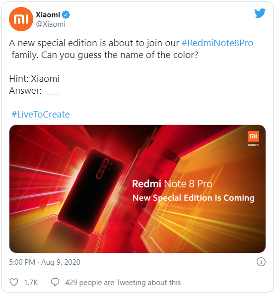 Redmi Note 8 Pro sắp có thêm phiên bản đặc biệt - Ảnh 1.