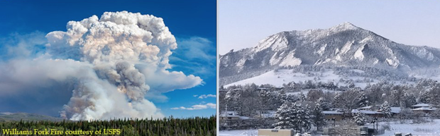 Hình ảnh ghi nhận vào ngày 7/9 (trái) và 8/9 (phải) tại Denver (Mỹ). (Nguồn: ĐH Bang Colorado)