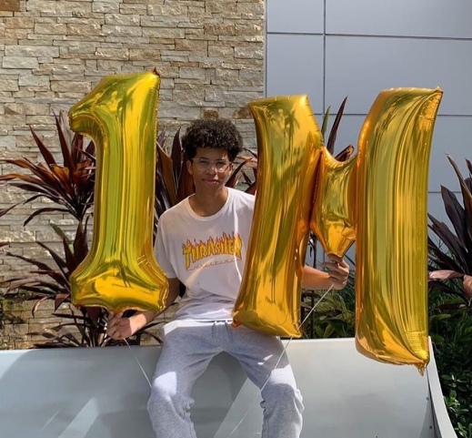 Ryan ăn mừng 1 triệu người theo dõi trên Tiktok.