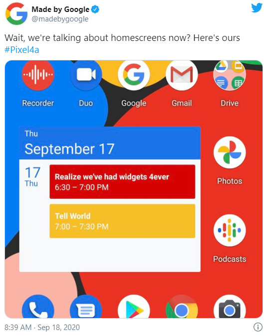 Google lại “cà khịa” Apple về tính năng widget trên iOS 14, khoe đã có widget từ cách đây cả thập kỷ - Ảnh 2.