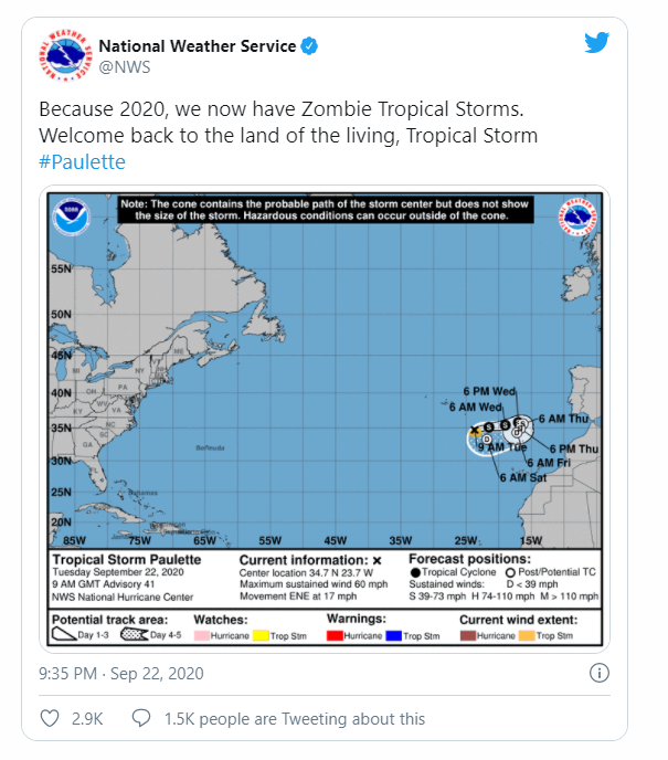 Phát hiện một cơn bão nhiệt đới zombie vừa bất ngờ sống dậy trên Đại Tây Dương - Ảnh 1.