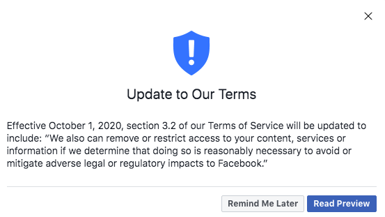Facebook cài thêm điều khoản để toàn quyền xóa dữ liệu người dùng - Ảnh 2.