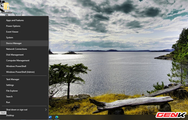Nhấn phải chuột vào nút Start và chọn 