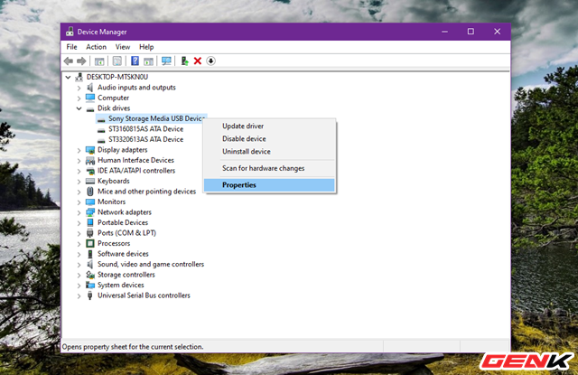 Sau đó nhấn phải chuột vào ổ đĩa USB gắn ngoài, sau đó chọn 