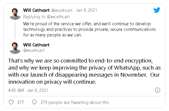 Sau khi người dùng lũ lượt chuyển sang Signal và Telegram, WhatsApp vội tuyên bố rằng sẽ không chia sẻ toàn bộ dữ liệu cho Facebook - Ảnh 3.