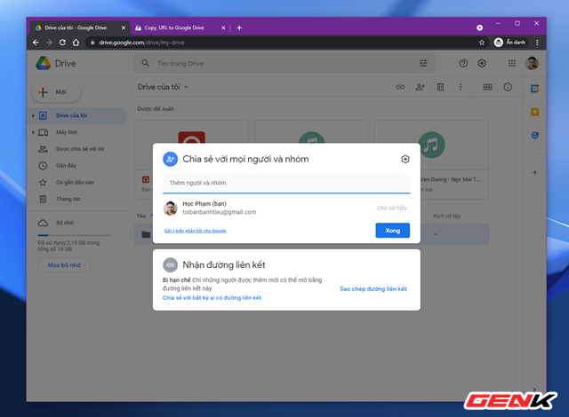 Cách sao chép và di chuyển dữ liệu giữa 02 tài khoản Google Drive - Ảnh 3.