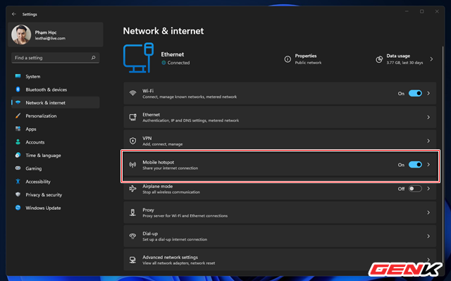 Turn your Windows 11 computer into a Wi-Fi hotspot for smartphones - Photo 10.