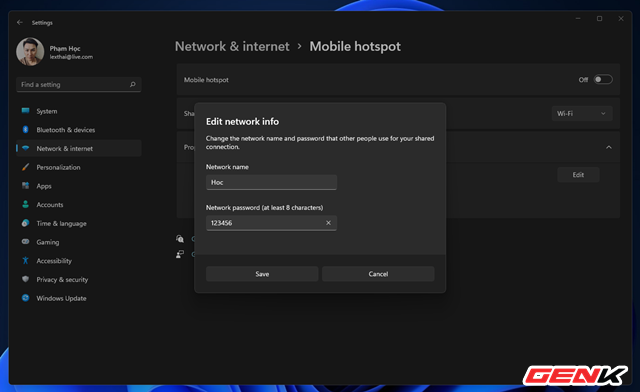 Turn your Windows 11 computer into a Wi-Fi hotspot for smartphones - Photo 5.