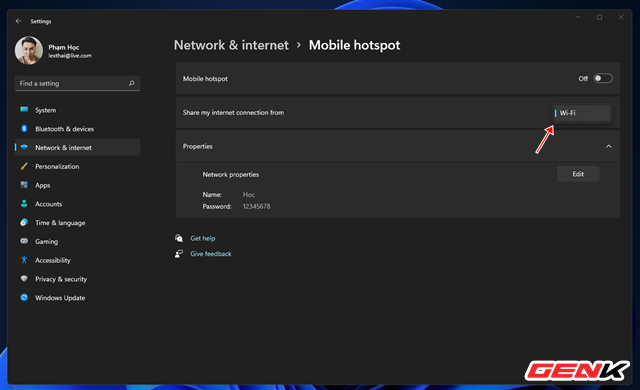 Turn your Windows 11 computer into a Wi-Fi hotspot for smartphones - Photo 6.