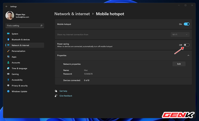 Turn your Windows 11 computer into a Wi-Fi hotspot for smartphones - Photo 8.