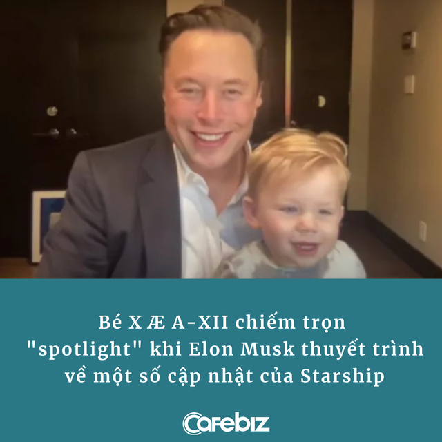 Elon Musk's 18-month-old son caused a fever when he had an online meeting with his father, giving a presentation about the spaceship - Photo 1.