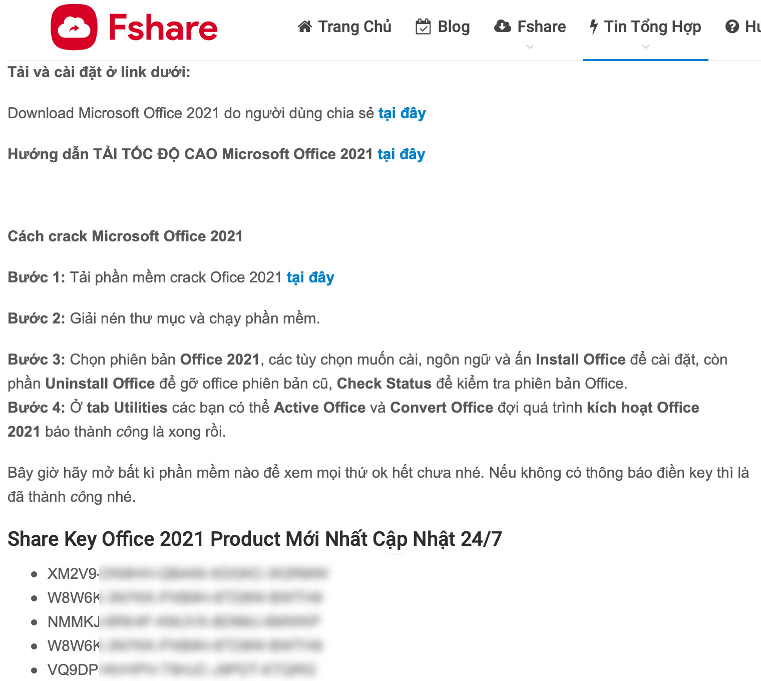 Confusing: FPT Shop sells copyrighted Office, Fshare publishes instructions to crack Office 2021 publicly - Photo 1.