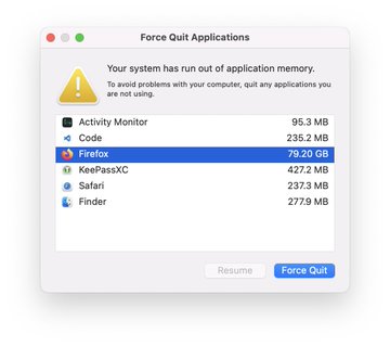 macOS Monterey gặp lỗi ngốn RAM, trình duyệt Firefox chiếm tới 80GB RAM  - Ảnh 3.