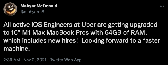 MacBook Pro 2021 giúp nhóm phát triển ứng dụng tiết kiệm 100.000 USD/năm: Reddit, Uber, Twitter lũ lượt lên đời máy cho lập trình viên - Ảnh 3.