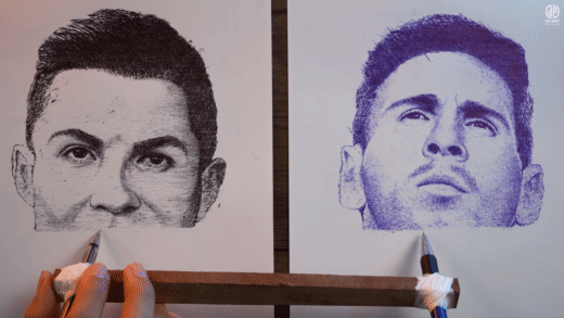 Thực hư việc nghệ sĩ Việt vẽ Ronaldo và Messi cùng lúc chỉ bằng một tay mà đẹp như máy in? - Ảnh 5.