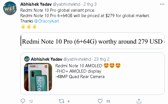 Redmi Note 10 Pro lộ giá bán khoảng 6,4 triệu đồng - Ảnh 1.