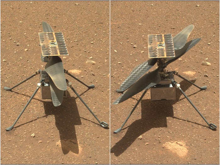 Trực thăng NASA vừa lập kỳ tích với chuyến bay lịch sử đầu tiên của loài người trên Sao Hỏa - Ảnh 2. Trực thăng NASA vừa lập kỳ tích với chuyến bay lịch sử đầu tiên của loài người trên Sao Hỏa - Ảnh 2.