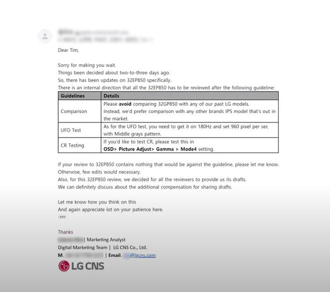 LG mua chuộc YouTuber để đổi lấy các đánh giá tốt về màn hình chơi game, ai ngờ bị tố cáo ngược - Ảnh 1.