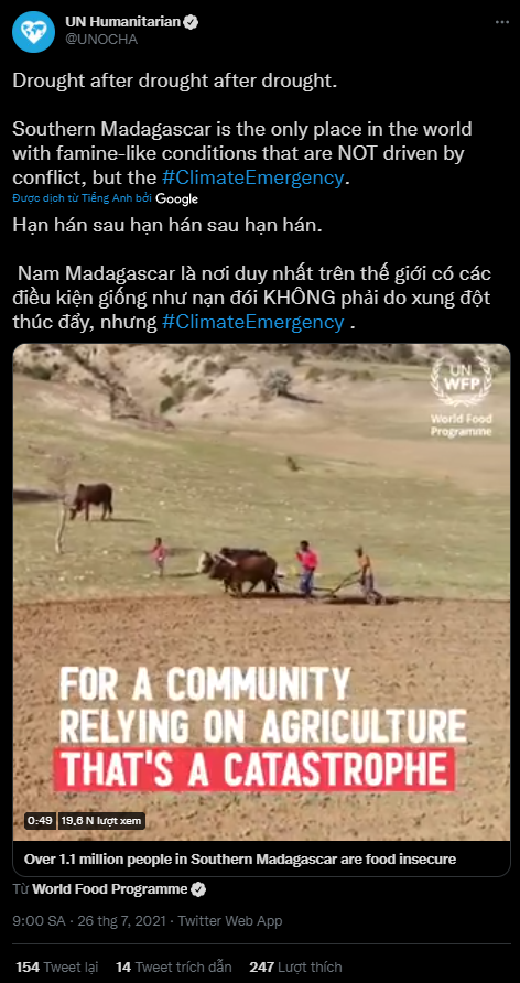 Đáng báo động, Madagascar đang trải qua nạn đói đầu tiên trên thế giới hoàn toàn do biến đổi khí hậu gây ra - Ảnh 2.
