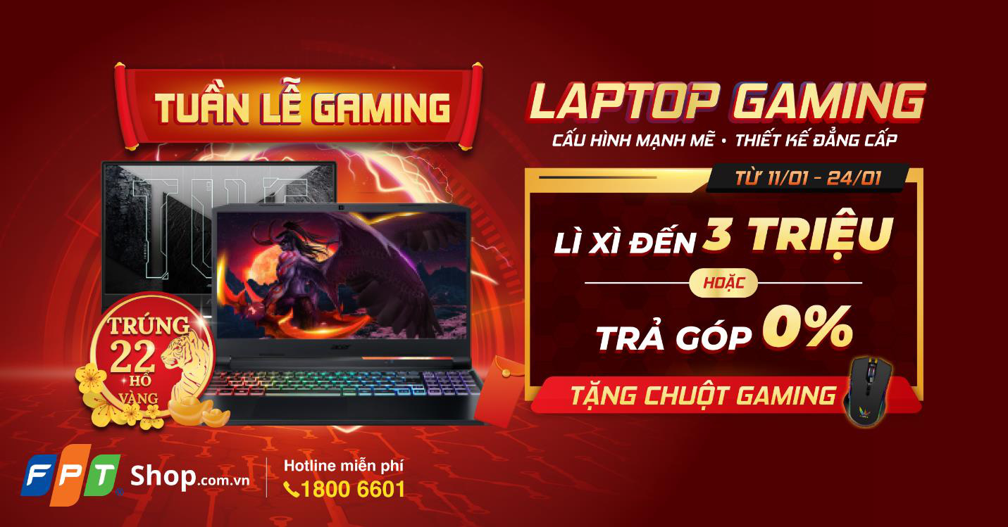 FPT Shop giảm đến 3 triệu cho laptop gaming, tặng thêm chuột gaming 270 nghìn đồng - Ảnh 1.