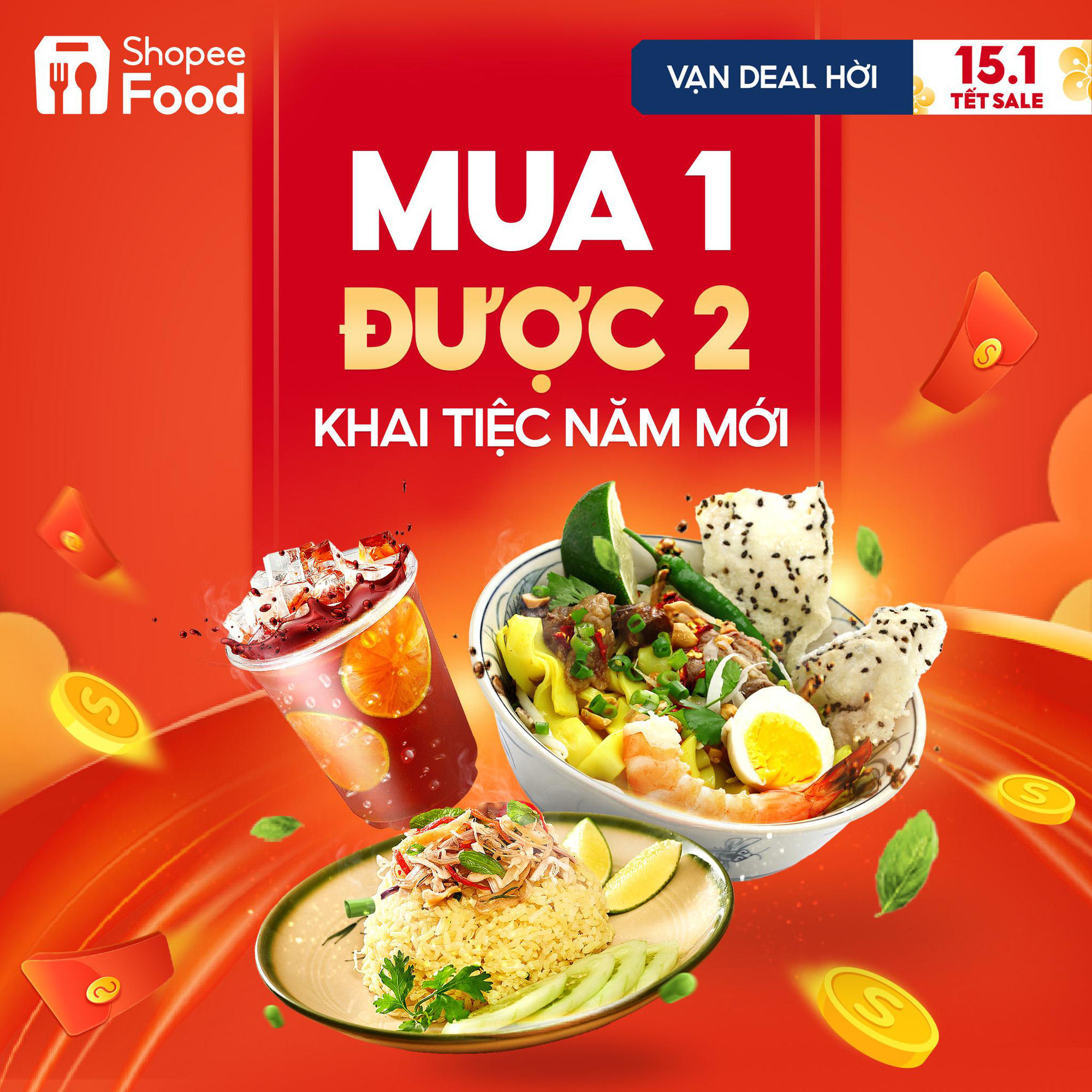 Đón nhận “cơn mưa” ưu đãi từ sự kiện ShopeeFood Tết Sale - 15.1 Vạn deal hời - Ảnh 1.