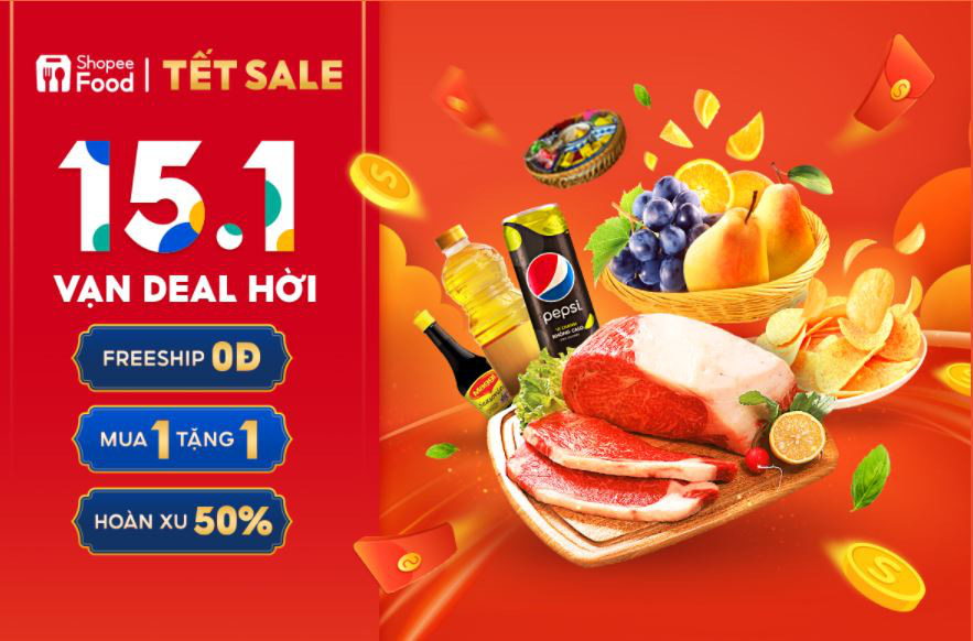 Đón nhận “cơn mưa” ưu đãi từ sự kiện ShopeeFood Tết Sale - 15.1 Vạn deal hời - Ảnh 3.