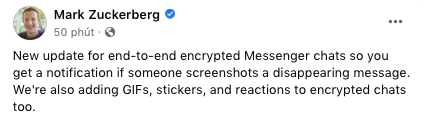 Nóng: Facebook Messenger vừa cập nhật tính năng thông báo khi chụp ảnh màn hình đoạn chat - Ảnh 1.