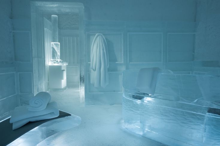 Độc đáo khách sạn làm hoàn toàn từ băng ở Thụy Điển - Ảnh 4.