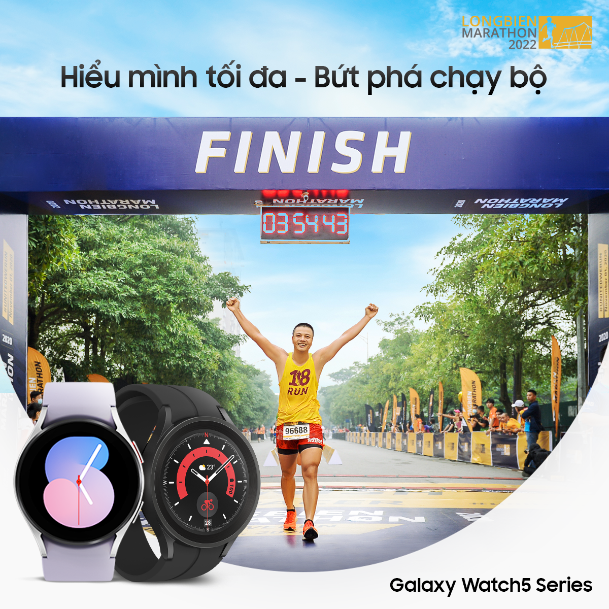 Galaxy Watch5 Series đồng hành cùng người dùng chinh phục giải chạy Long Biên Marathon 2022 - Ảnh 1.