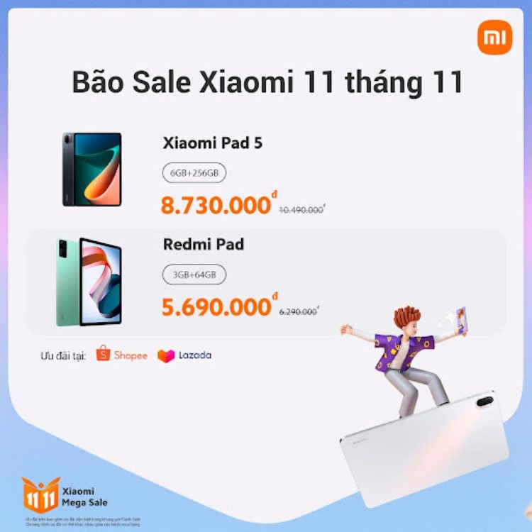 Bão sale Xiaomi 11.11 đổ bộ: Giảm sâu tới 3 triệu, đủ cả điện thoại, tablet, tai nghe lẫn tivi - Ảnh 2.