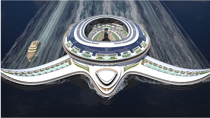 Siêu du thuyền của tương lai: Hình dạng như rùa biển, chứa được 60.000 người, tốn 8 tỷ USD để chế tạo - Ảnh 1.