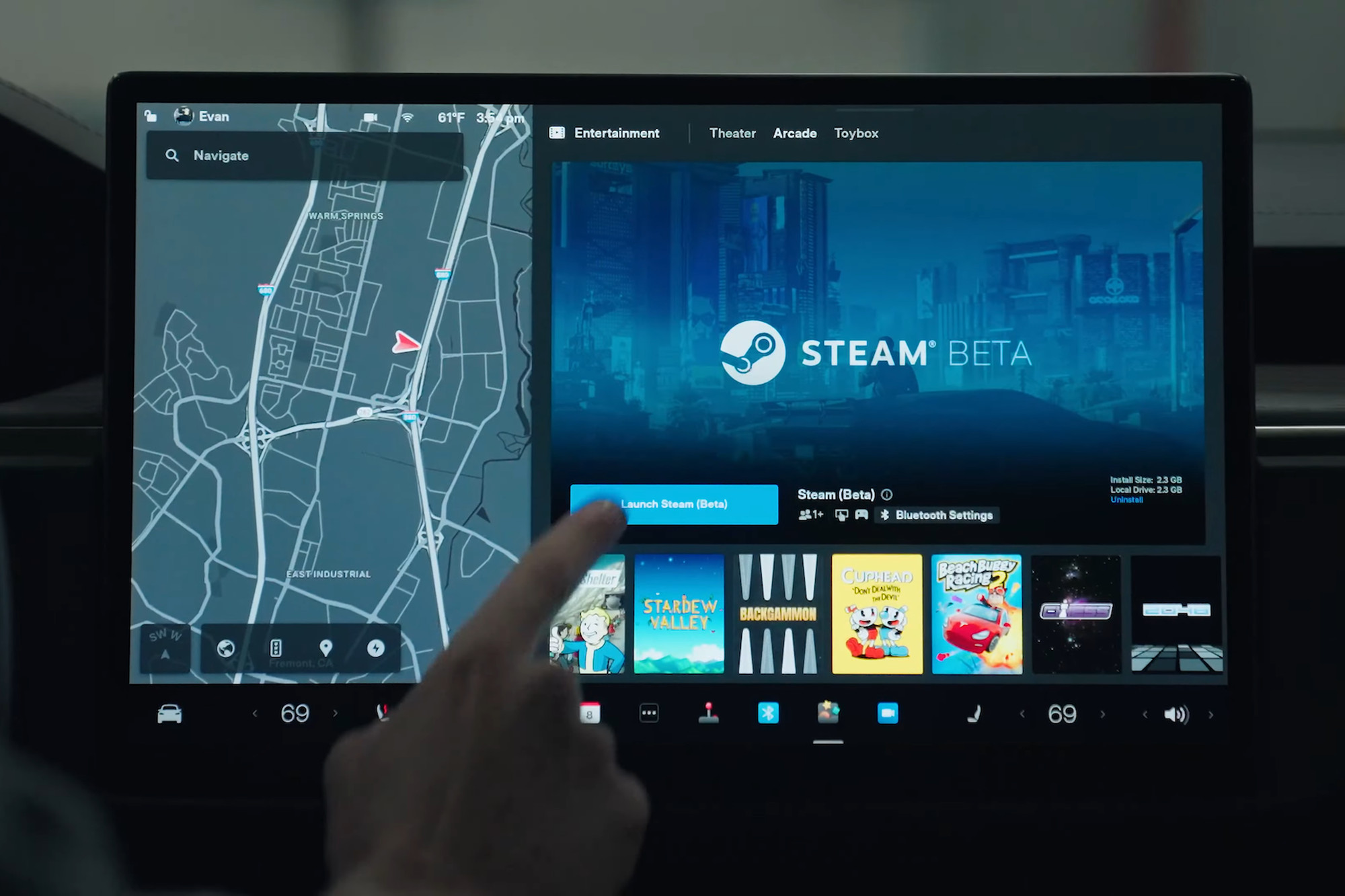 Tesla chính thức tích hợp thành công Steam trên xe điện của mình - Ảnh 2.